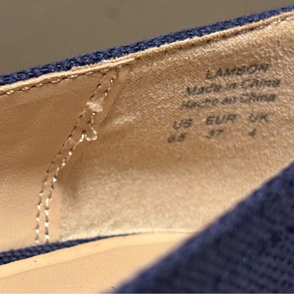 Kelly & Katie Navy Peep Toe Espadrille Flats Size 6.5 - Picture 7 of 7